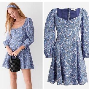J.CREW Sweetheart long-sleeve mini dress in Liberty® Bourton Bloom fabric sz. 00